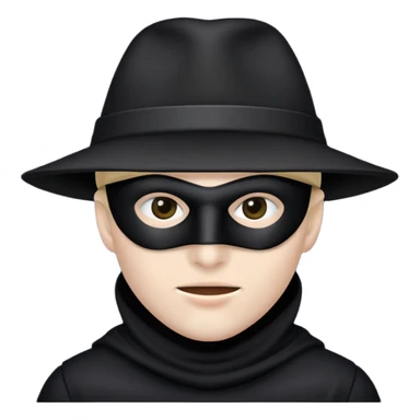 a burglar head with black hat and mask sticker