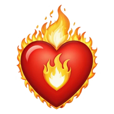A flaming heart sticker