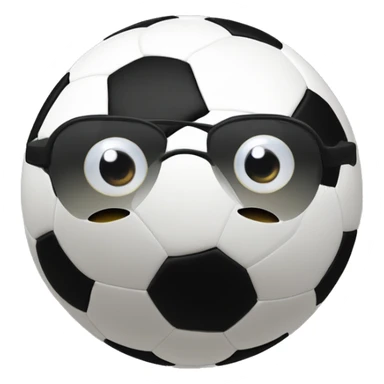 soccer ball with eyes, ear, noisr, mouth and black paste glasses sticker