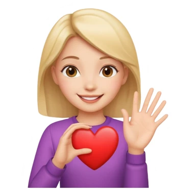 Heart hand girl sticker