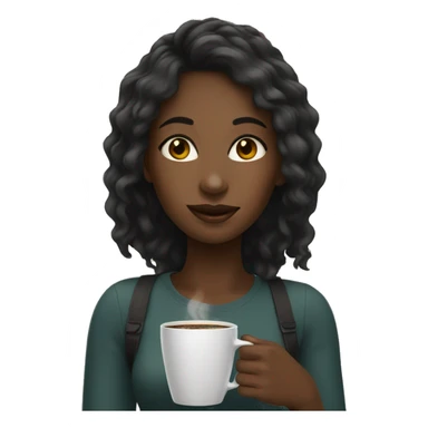 A black girl drinking coffee  sticker