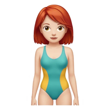 woman in bathing suits with red hair sticker