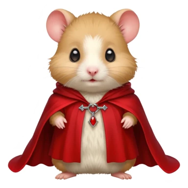 { "type": "object", "look": "hamster in red collar cloak", "description": "a vampire hamster wearing a red collar cloak, no hand" } sticker