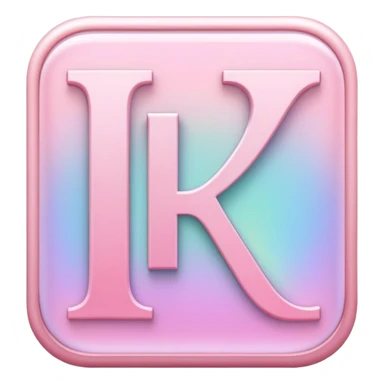 Iridescent pastel pink romantic formal elegant sophisticated cultured neat pretty beautiful nifty app icon with letter sticker