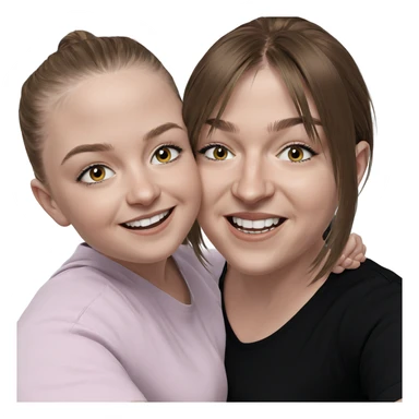 smiling girls in black shirts sticker