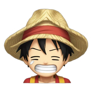 Luffy crying from laughing sticker