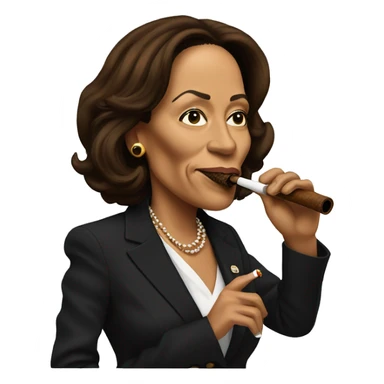 Kamala Harris smoking a tobacco pipe sticker