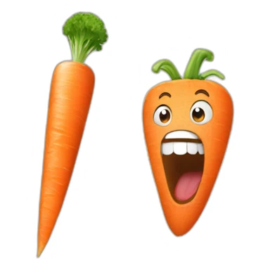 a shouting carrot getting cut sticker