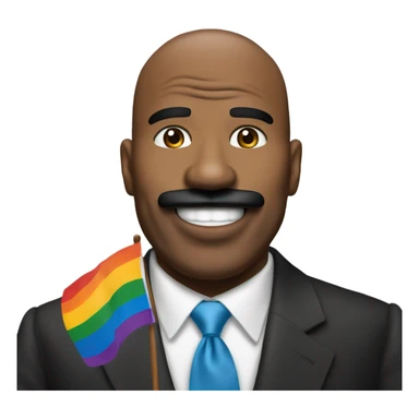 Steve Harvey with a pride flag  sticker