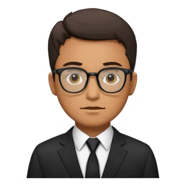 رجل يرتدي نظارات وبذلة رسمية سوداء بالكامل حتى ربطة العنق كانه عميل fbi sticker