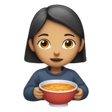 Girl eating soup sticker