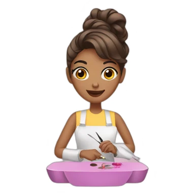 Women nail artist sticker