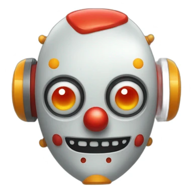 robot clown head sticker