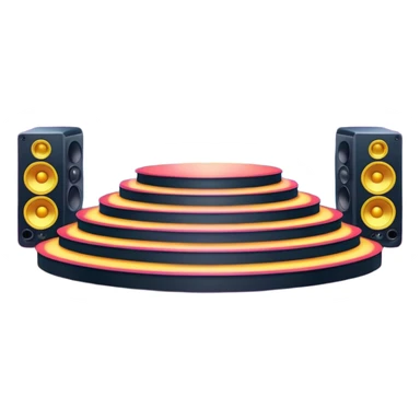 concert stage with colorful lights and speakers sticker