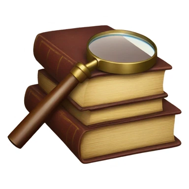 vintage book with magnifying glass sticker