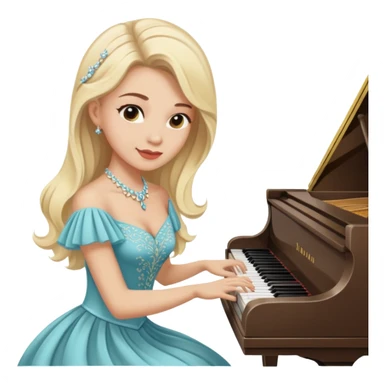 Блондинка татарочка с дифиле  играет на пианино sticker