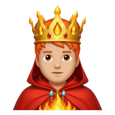 Fire King – flame crown + scarlet cloak sticker