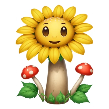 Mushroom and sunflower sticker