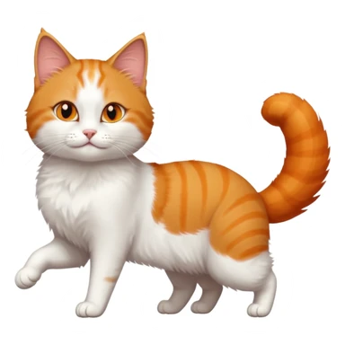 ginger and white cat with orange eyes doing a big extremely long stretch reaching up into the air with arms and legs side by side together straight and overextended whilst lying on its side sticker