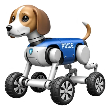 Boston dynamics police robotic beagle dog with off-road wheels  sticker