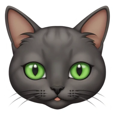 Skinny dark grey cat green eyes is closing one eye sticker