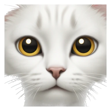 White cat with a black spot on nose sticker