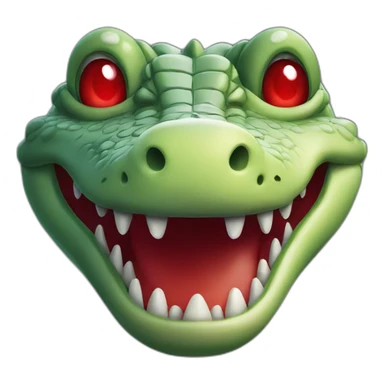 crocodile with red eyes shaped as a heart sticker