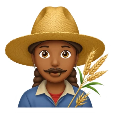 Campechano con una ramita de trigo en la boca sticker