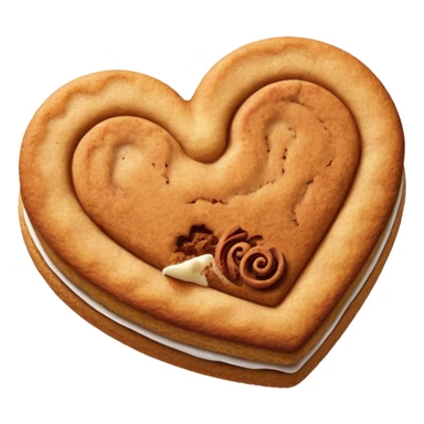 snicker doodle cookie with cinnamon powder on top in a heart shape cookie sticker