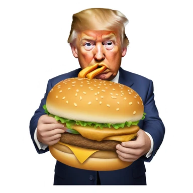 Donald Trump eating a hamburger  sticker