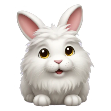 Cute fluffy rabbit sticker