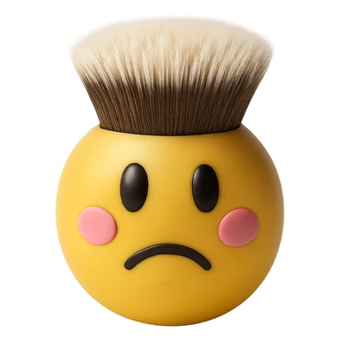 Create a realistic makeup brush emoji in a photorealistic style with the background removed. sticker