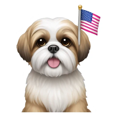 Shih tzu holding pride flag  sticker