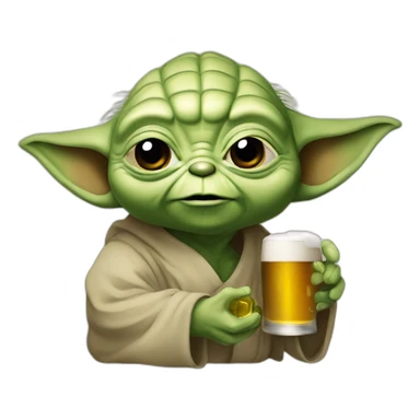 Yoda qui boit une bière sticker