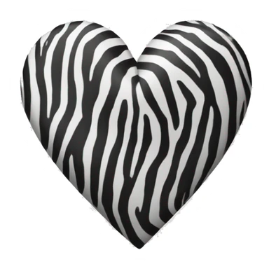 zebra print heart sticker