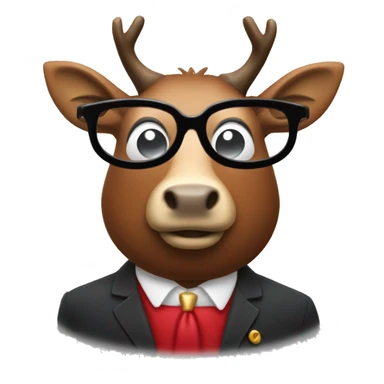 Un cerf rouge avec un monocle sticker