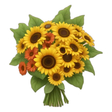 Bouquet with sunflowers and germinis  sticker