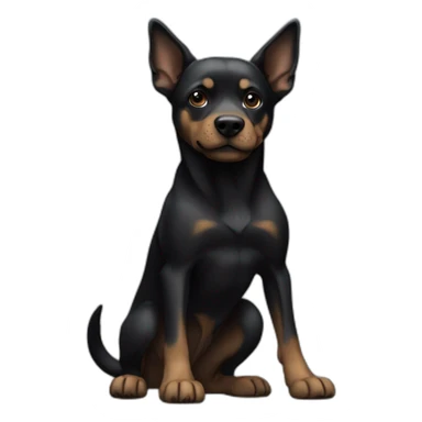 Chien noir en équilibre sur les pattes avants sticker