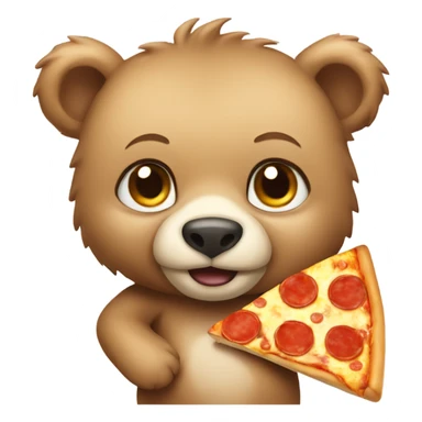 Bear cub with pizza sticker