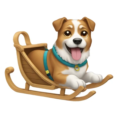 dogs in sled sticker