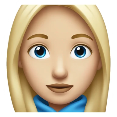 blonde girl portrait looking forward blue eyes sticker