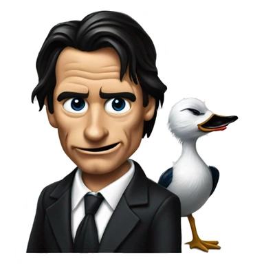 Donald Duck dressed as Patrick Bateman American Psycho movie portrat sticker