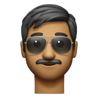 Indian man one sided hairstyle wearing aviator sunglasses  sticker