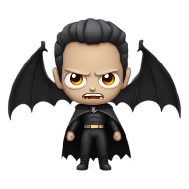 Angry vampire with a bat wing ears sticker