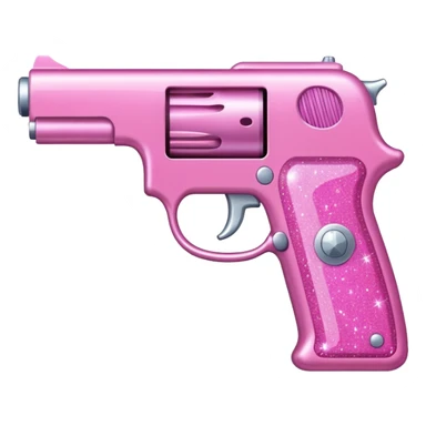 Pink glitter gun sticker