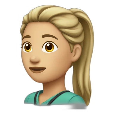 female guide with ponytail sticker