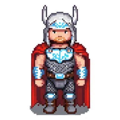 friendly thor superhero with red cape for children sticker
