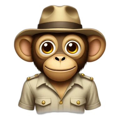 Monkey with hat glazzes a shirt and pants sticker