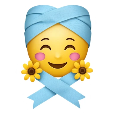 Cheerful get well soon emoji with flowers and a bandage sticker