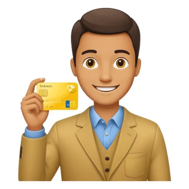 man with yellow debit card sticker